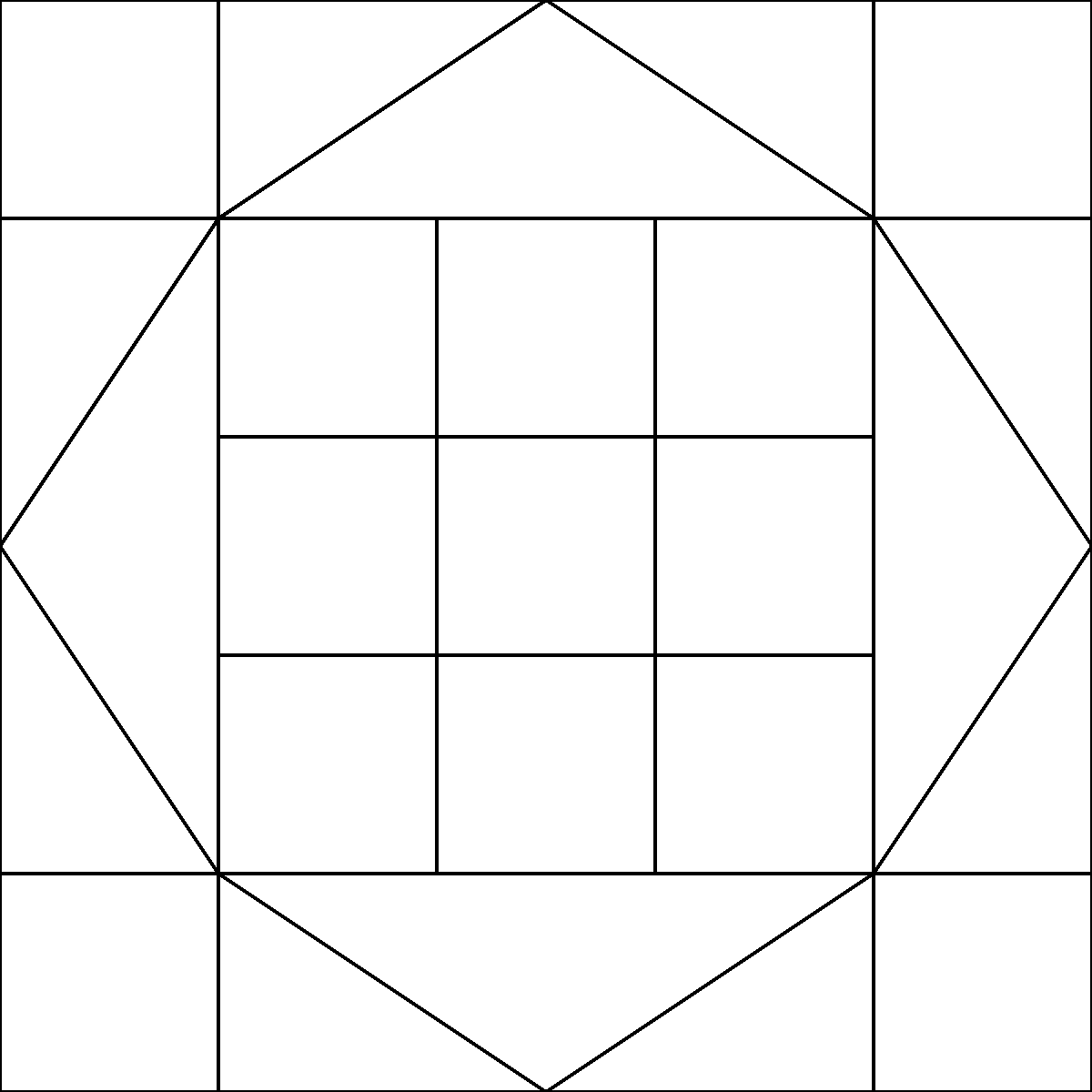Pattern 24, Barn Cross barn quilt pattern thumbnail